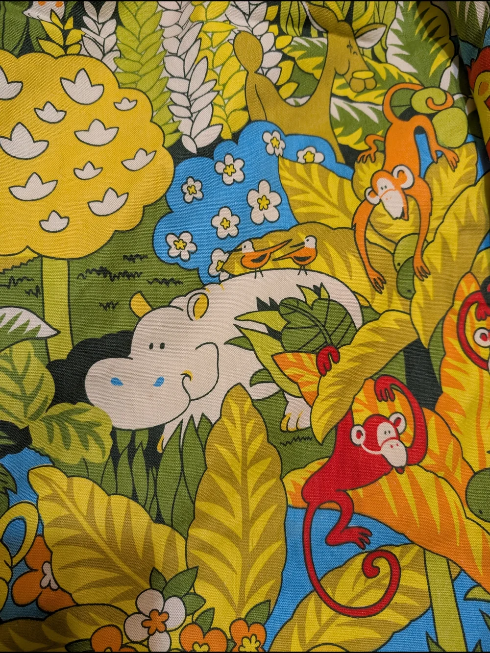 Retro 70s JP Stevens Utica Botanical Zoo Curtains 2 Panels MCM Jungle Safari EVC